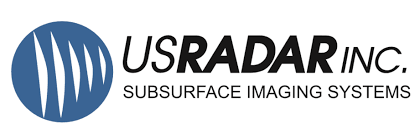 USRADAR INC. logo with a blue circle icon and the text'USRADAR INC. Subsurface Imaging Systems'.